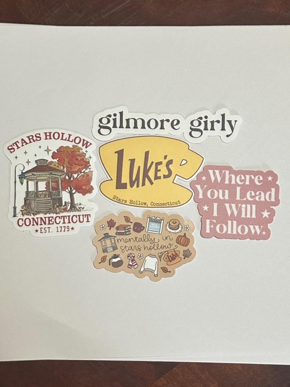 Gilmore Girls Sticker Sheet - White Background with Multi-Color Decals